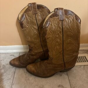 Tony Lama Brown & Tan Western Cowboy Boots
